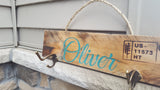 Painted-Colored Engraved Rustic Personalized Wood Coat/ Towel/dog leash Hangers