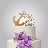 Rustic Wood cake topper "Tied the Knot Anchor"