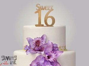 Rustic Wood cake topper "sweet 16"