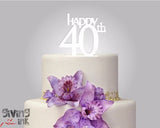 Rustic Wood cake topper "Happy 40th"
