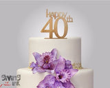 Rustic Wood cake topper "Happy 40th"