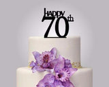 Rustic Wood cake topper "Happy 70th"