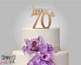 Rustic Wood cake topper "Happy 70th"
